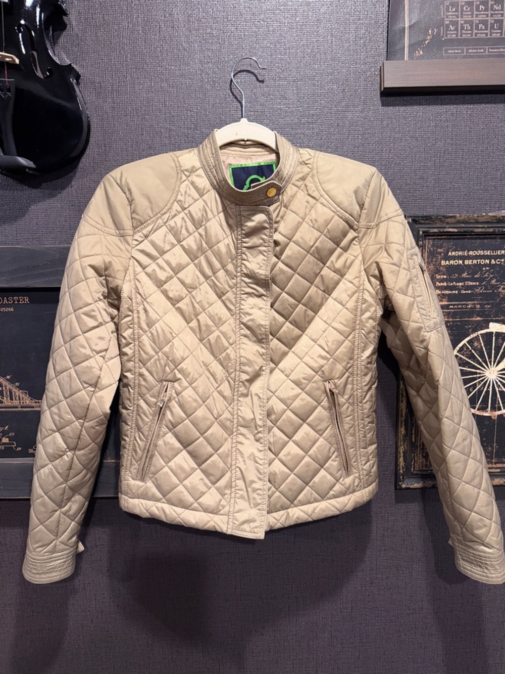 C. Wonder Quilted Beige Bomber Jacket EUC